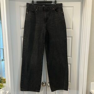Express High Rise wide Leg Black Denim Jeans